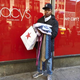 Art Palmer stands in front of the Macy’s store that he claims accused him of stealing several items that he’d purchased.
The Daily News via Getty Images